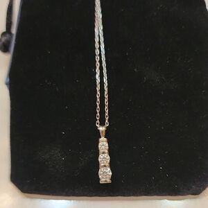 Moisianite Pendant Necklace with Three Tier  Stones - 925s